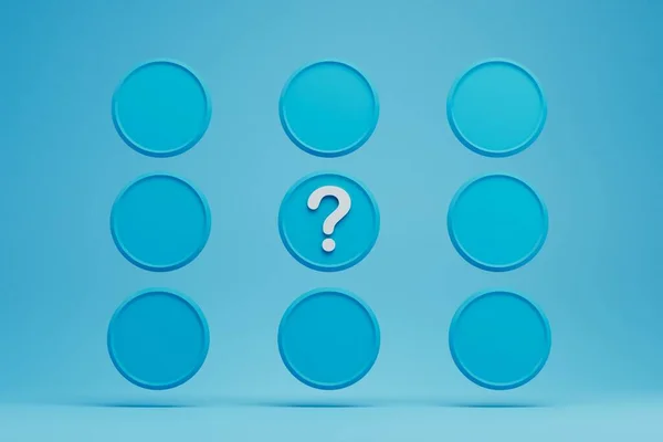 Blank Icons Place Blue Text Middle Icon Question Mark Copy — Stock Photo, Image