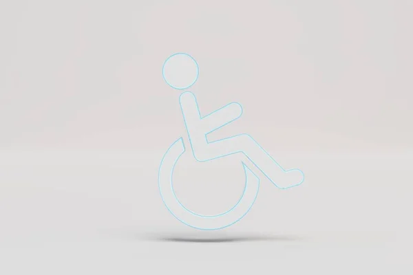Parking Znakiem Drogowym Dla Niepełnosprawnych Jest Biały Białym Tle Renderowanie — Zdjęcie stockowe