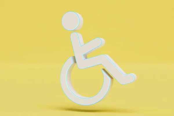 Verkehrsschilder Für Behinderte Sind Weiß Auf Gelbem Grund Renderer — Stockfoto