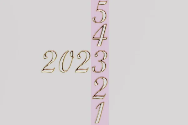 2023 2023 배경에 숫자로 파스텔 줄무늬가 렌더링 — 스톡 사진
