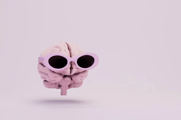 Cervello Glamour Bicchieri Colore Rosa Uno Sfondo Pastello Copia Incolla — Foto Stock