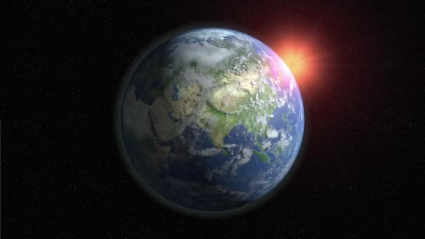 Piłka Nożna Jest Utworzona Sześciokątów Całkowicie Pokrywa Planetę Ziemia Podczas — Wideo stockowe