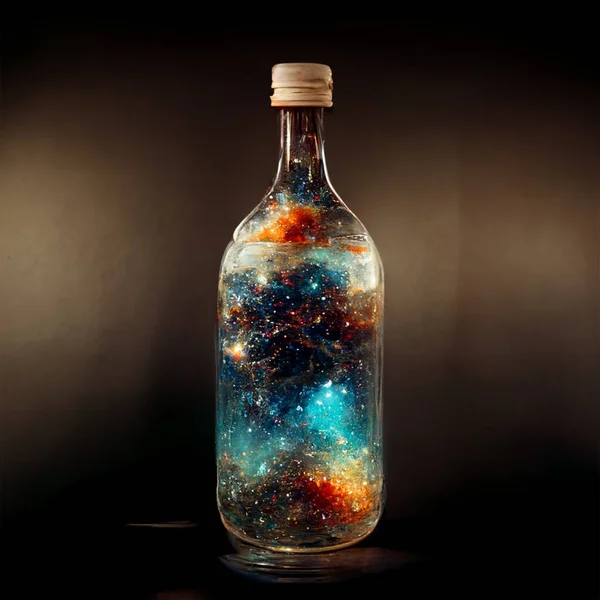 Universe Glass Bottle — ストック写真