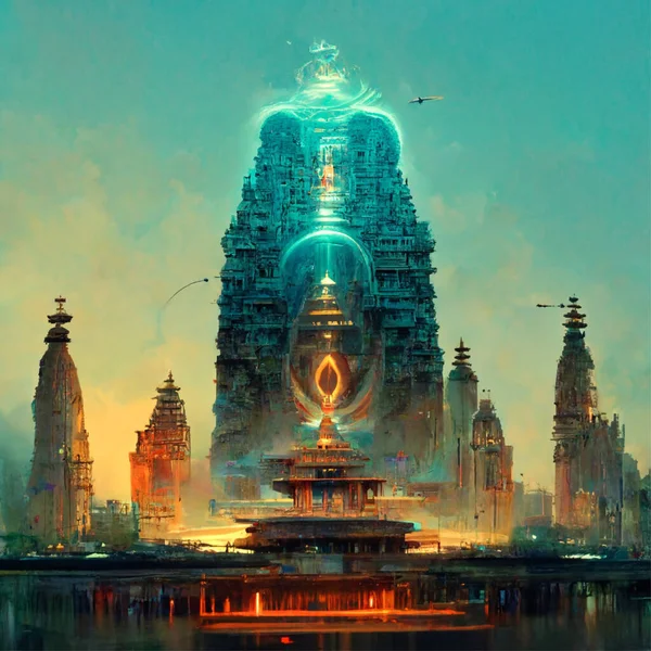 Lord Shiva Futurastic City —  Fotos de Stock