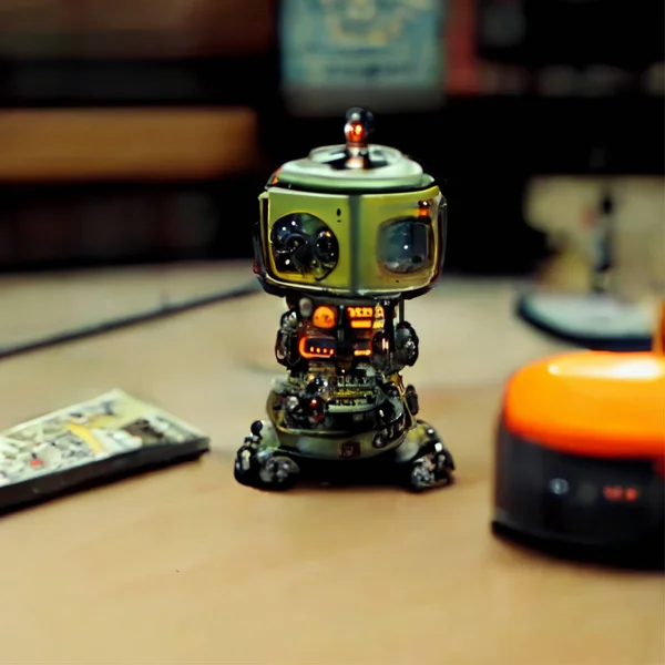 Mini Robot Making Radio — 图库照片