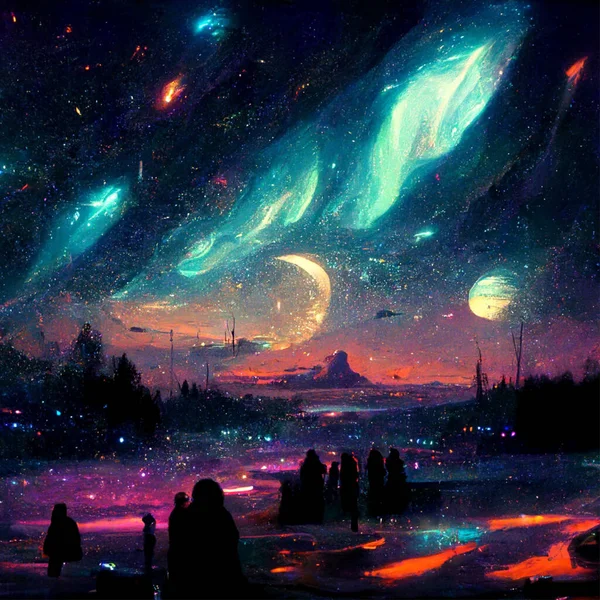 Galactic Night Art Photo —  Fotos de Stock