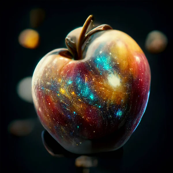 apple galaxy realistic photo