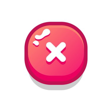 Set of buttons for games, applications and websites. Cute cartoon buttons design. Isolated vector.