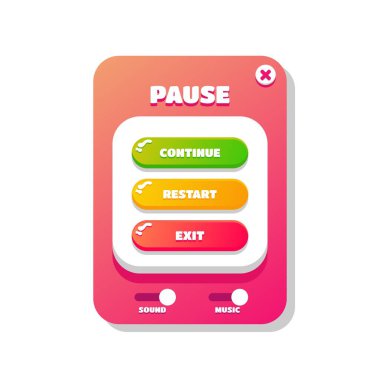 Big set buttons for games and app. Wooden game UI kit. match 3