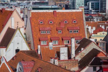 red roof in the old town of europe
