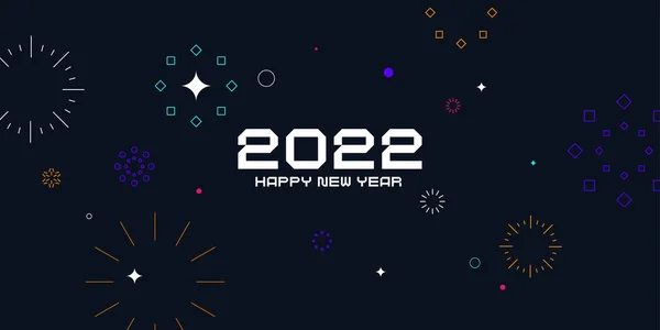 Antecedentes con la inscripción Feliz Año Nuevo 2022. Ilustración vectorial. — Vector de stock