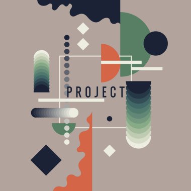 Modern moda tarzında soyut bir arkaplan. Basit düz geometrik şekilli poster.