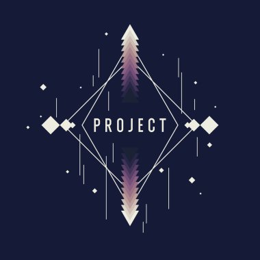 Geometrik şekillerden oluşan modern bir poster. Çeşitli şekillerde soyut bir arkaplan. Tasarım için modaya uygun grafikler