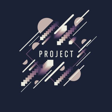 Çeşitli şekillere sahip geometrik arkaplan. Tasarım için modaya uygun vektör grafikleri. Site için soyut arkaplan.