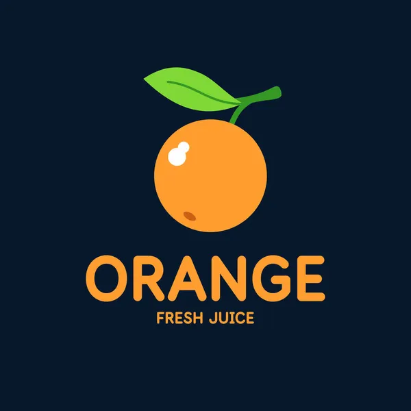 Illustration d'une orange dans un style plat. Image isolée sur un fond sombre. Icône vectorielle. — Image vectorielle