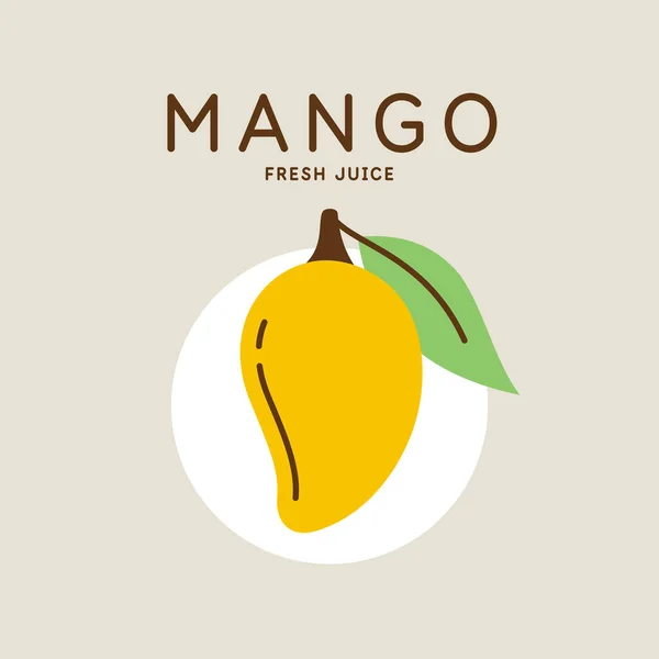 Düz bir mango tasviri. Işık arkaplanındaki izole görüntü. Vektör simgesi. — Stok Vektör