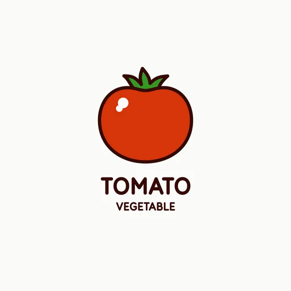 Illustration einer Tomate im flachen Stil. Isoliertes Bild auf hellem Hintergrund. Vektorsymbol. — Stockvektor