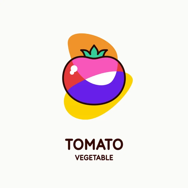 Illustration d'une tomate dans un style plat. Image isolée sur un fond clair. Icône vectorielle. — Image vectorielle