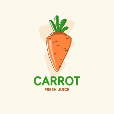 Havuç düz bir şekilde resmedilmiş. Arka plandaki izole görüntü. Vektör simgesi.