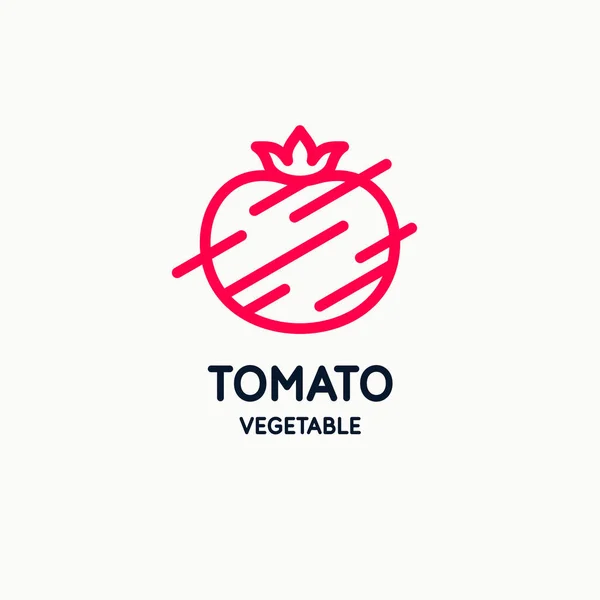 Ilustração de um tomate em estilo plano. Imagem isolada sobre fundo claro. Ícone vetorial. — Vetor de Stock
