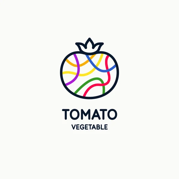 Ilustración de un tomate en un estilo plano. Imagen aislada sobre un fondo claro. Icono del vector. — Vector de stock