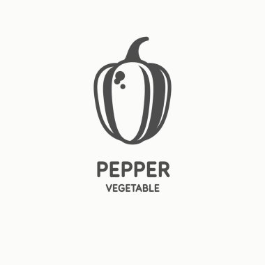 Modern bir biber tasviri. Işık arkaplanındaki izole görüntü. Vektör simgesi.