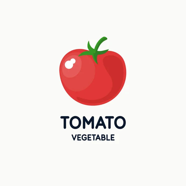 Illustration d'une tomate dans un style plat. Image isolée sur fond clair. — Image vectorielle