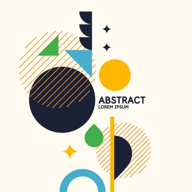 Modern moda tarzında soyut bir arkaplan. Basit düz geometrik şekilli poster.
