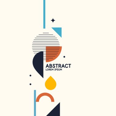 Modern moda tarzında soyut bir arkaplan. Basit düz geometrik şekilli poster.