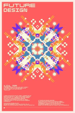 Dinamik ve geometrik şekilli bileşim. Tasarım için soyut arkaplan.