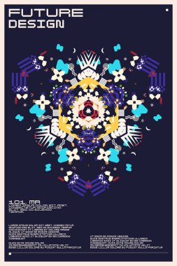 Dinamik ve geometrik şekilli bileşim. Tasarım için soyut arkaplan.