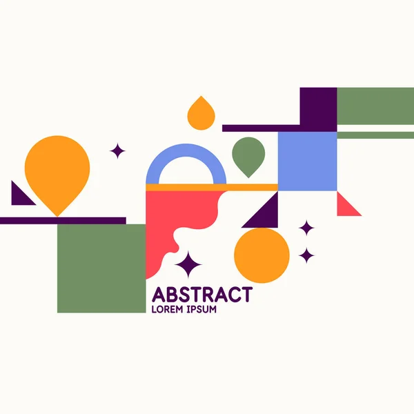 Abstracte achtergrond in een moderne trendy stijl. Affiche met eenvoudige platte verschillende geometrische vormen. — Stockvector