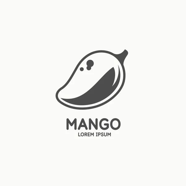 Mango-Illustration im linearen flachen Stil. Isoliertes Bild auf hellem Hintergrund. Vektorsymbol. Ein Element für die Gestaltung. — Stockvektor