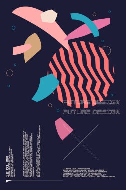 Popüler bir tarzda soyut unsurlara sahip bir kompozisyon. Tasarımın için arka plan. Bir blog ve web sitesi için poster.