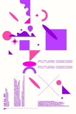 Dinamik ve geometrik şekilli bileşim. Tasarım için soyut arkaplan.