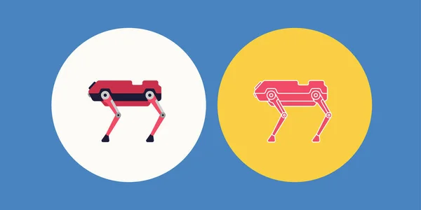Siber bir köpeğin vektör çizimi. Dört ayak üzerinde hareket edebilen bir robot. Geleceğin iş teknolojileri. — Stok Vektör