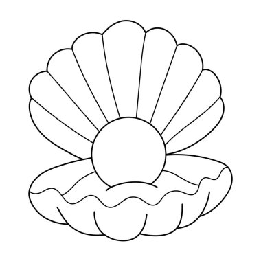 İnci. Boyama. Çocuklar için boyama kitabı. Yaz renklendirmesi.