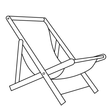 Plaj şezlongu. Boyama. Çocuklar için boyama kitabı. Yaz renklendirmesi.