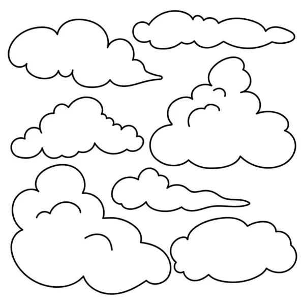 Felhők Sora Színezés Festőkönyv Gyerekeknek Nyári Színezés — Stock Vector