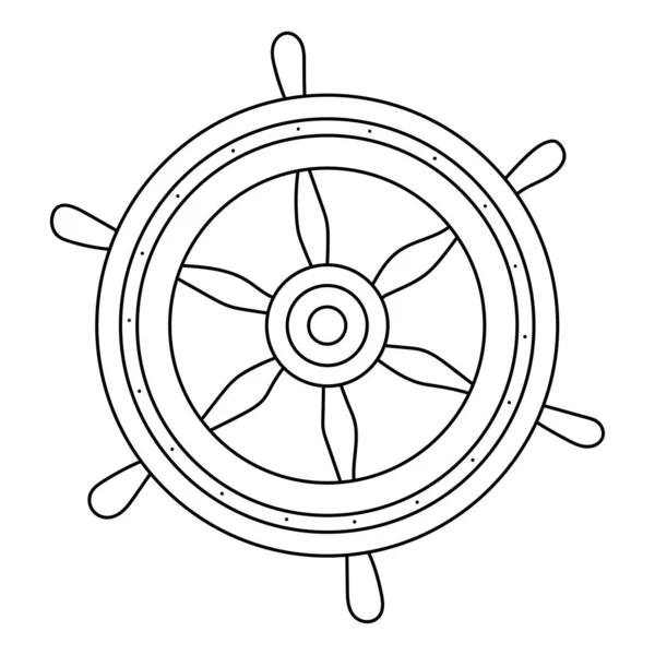 Руль Раскрашиваю Раскраска Детей Летняя Раскраска — стоковый вектор