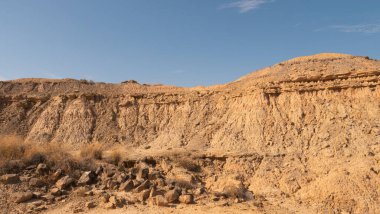 Typical landscape in the Monegros desert in Aragon