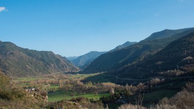 Typical landscape of the Pyrenees mountains of Lleida in Catalonia