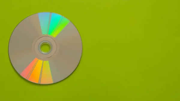 Compact Disc Green Colored Background — Stock Photo, Image