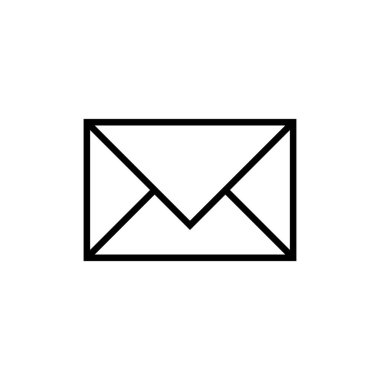 Simple outline envelope icon on white background. Vector illustration