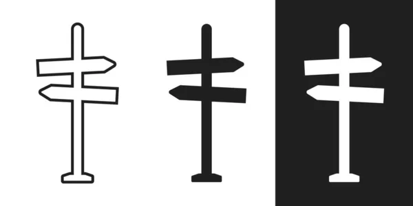Simple Signpost Direction Icon Form Vector Illustration —  Vetores de Stock