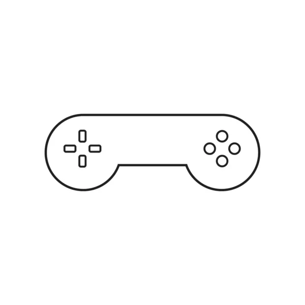 Simple Modern Outline Gamepad Icon White Background Vector Illustration — Stok Vektör
