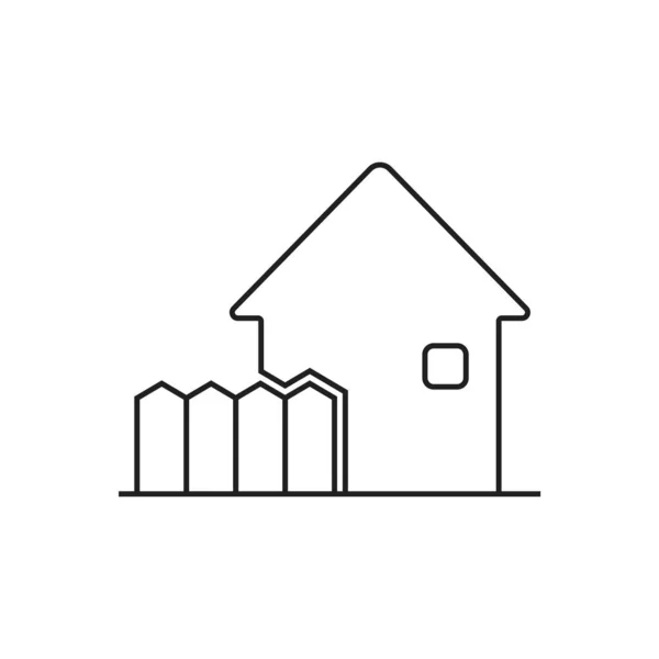 Simple Wooden Home Fence Icons White Background Vector Illustration — стоковый вектор