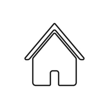 simple outline home, house icons on white background. Vector illustration
