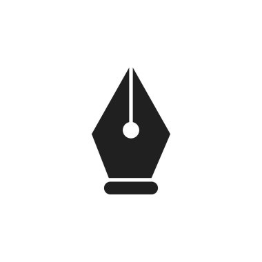 Black fountain pen icon on white backround. Vector illustration
