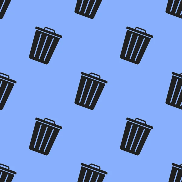 Recycle Bin Trash Bin Blue Background Seamless Vector Illustration — Stock Vector